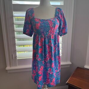Lilly Pulitzer Vibrant Blue and Pink Mini Dress